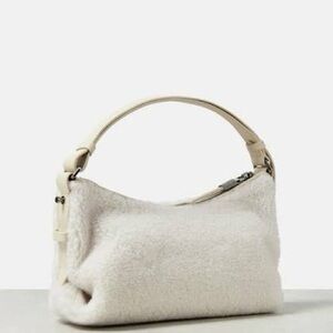 Brunello Cucinelli Cream Shearling Shoulder Bag